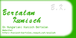 bertalan kunisch business card